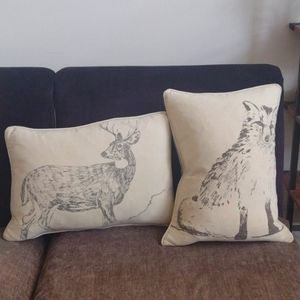 Fox & Deer feather decoration pillows